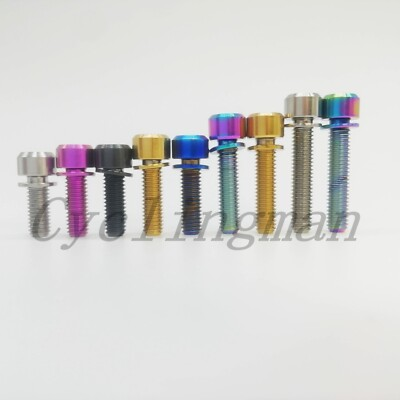 #ad 4pcs Titanium Ti M6x16 18 20 M6x25 M6X30 Screw Allen Hex Socket Head Bolt Washer $12.59