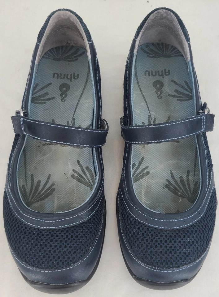 Zapatos planos Ahnu azul marino Mary Jane textil correa gancho y bucle para mujer EE. UU. 6,5 Foto 4 de 4