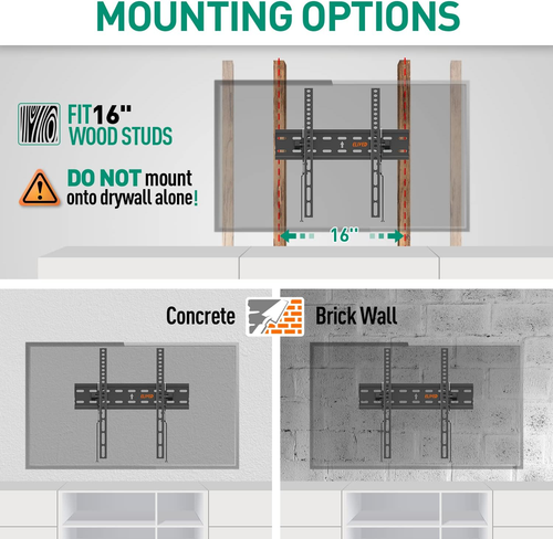 UL Listed Tilting TV Wall Mount Bracket, Universal TV Mount Low Profile for 26-5 - Picture 3 of 8