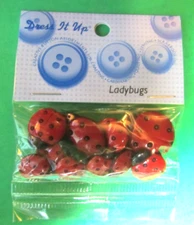 DRESS IT UP LADYBUGS BENEFICIAL GARDEN INSECTS NOVELTY CRAFT BUTTONS-1/121