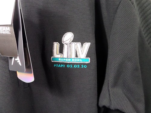 SUPER BOWL MIAMI LIV ANTIGUA MENS BLACK ANCHORAGE 1/4 ZIP PULLOVER -XL - Picture 2 of 4