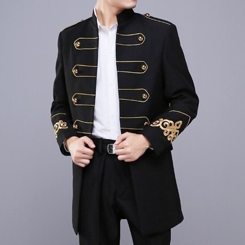 Uomo Smoking Lungo Suit Blazer Giacca Pasticcio Abito da Sposa Costume  Cappotto | eBay