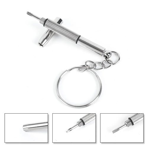Stahlbrille Schraubendreher Brille Schraubendreher Uhr Reparatursatz mit Schlüsselanhänger Po - Bild 6 von 14