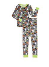 Halloween Boys Pajamas Snug Fit Cotton Pumpkin Mummy Frankenstein Bat Size 5