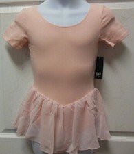 BLOCH Pink SHORT SLEEVE BALLET DANCE DRESS FULLY FRONT LINED CL5342 Tiffany