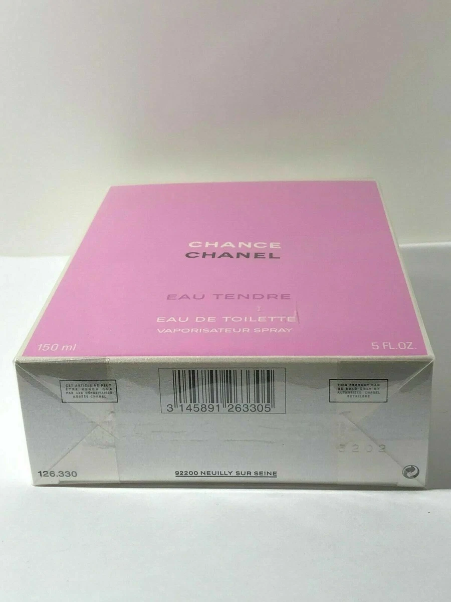 CHANCE EAU TENDRE BY CHANEL EAU DE TOILETTE SPRAY 150 ML / 5 OZ. FACTORY  SEALED