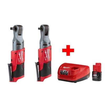 Milwaukee Cordless Ratchet Combo Kit 3/8'' + 1/2'' 12V Li-Ion w/ Battery + Charger