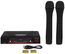 Rockville RWM1201VH VHF Wireless Dual HandHeld Microphone Mic System