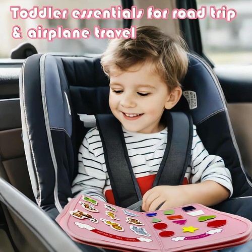 Toddler Busy Board Montessori Toys for 1 2 3 4 Year Old Girls/Boys Sensory Board - Picture 5 of 7