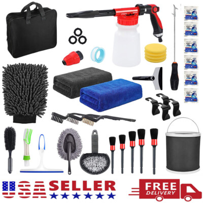 #ad 35Pcs Car Detailing Gun Tools Kit Vehicle Auto Engine Wheel Washing Cleaning Set $35.63