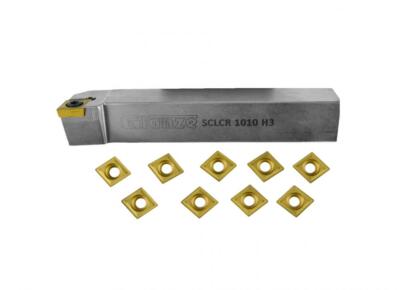 5/8''SQx3.9''OAL Turning Tool SCLCR 1010 H3  with 10 CCMT 321 M3 Inserts G200 