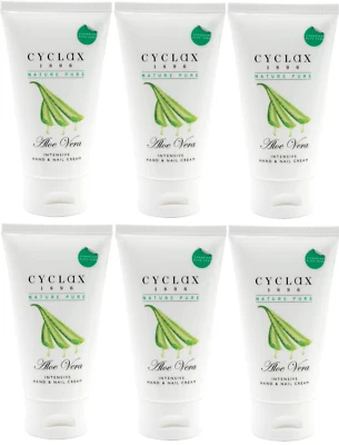 6x Cyclax Nature Pure Aloe Vera Intensive Hand & Nail Cream 75 ml EXPIRY 09/25