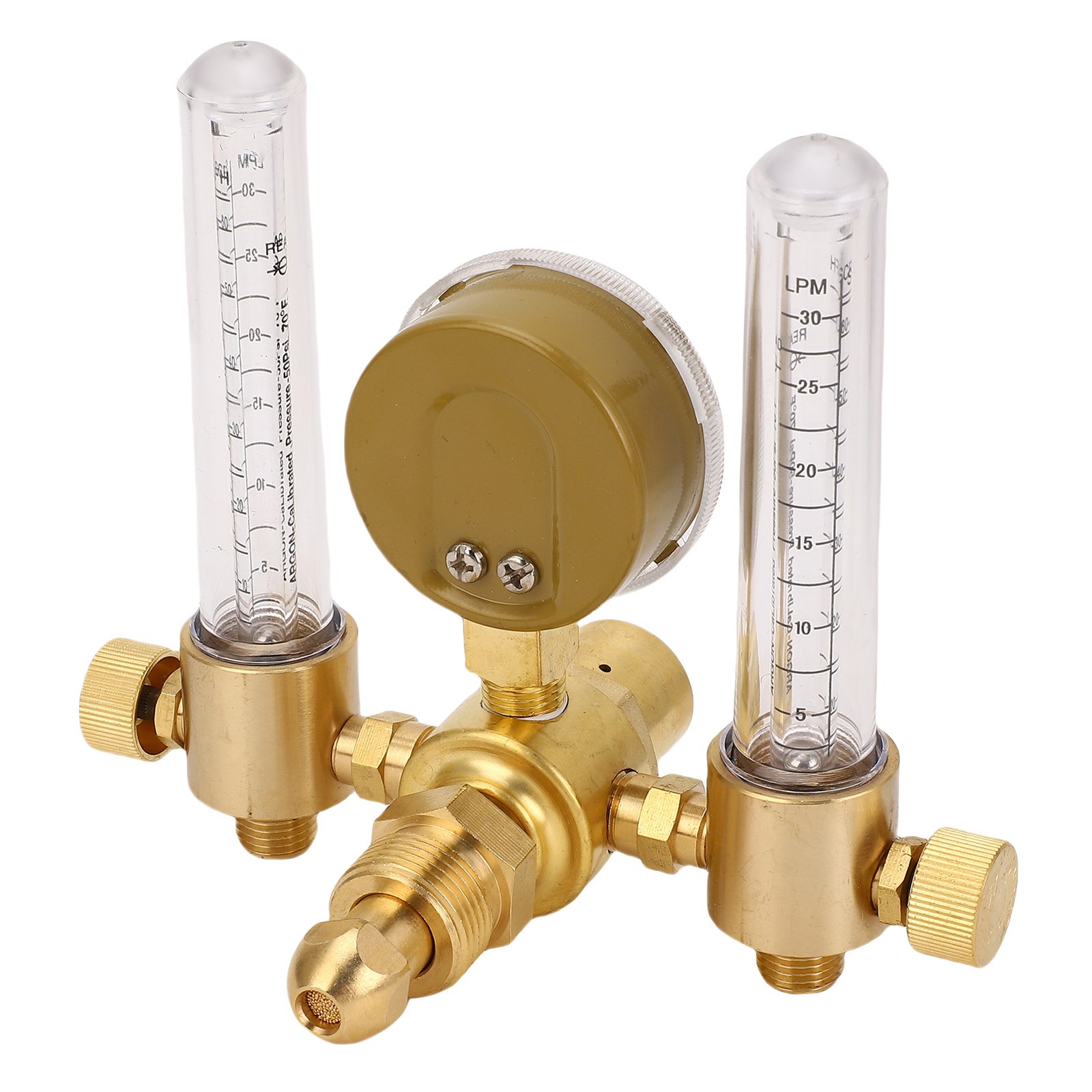 ▪Argon Regulator Flowmeter Double Output 0-60CFH 0-4500PSI CGA580 Inlet .