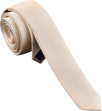 Men's Skinny Ties Solid Color Formal Neckties 1.58" 4CM Slim Ties For Men