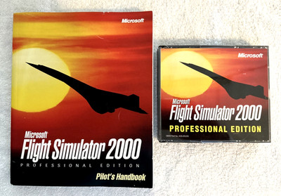 Microsoft Flight Simulator 2000 Professional Edition PC With Manual 3 Mint Discs