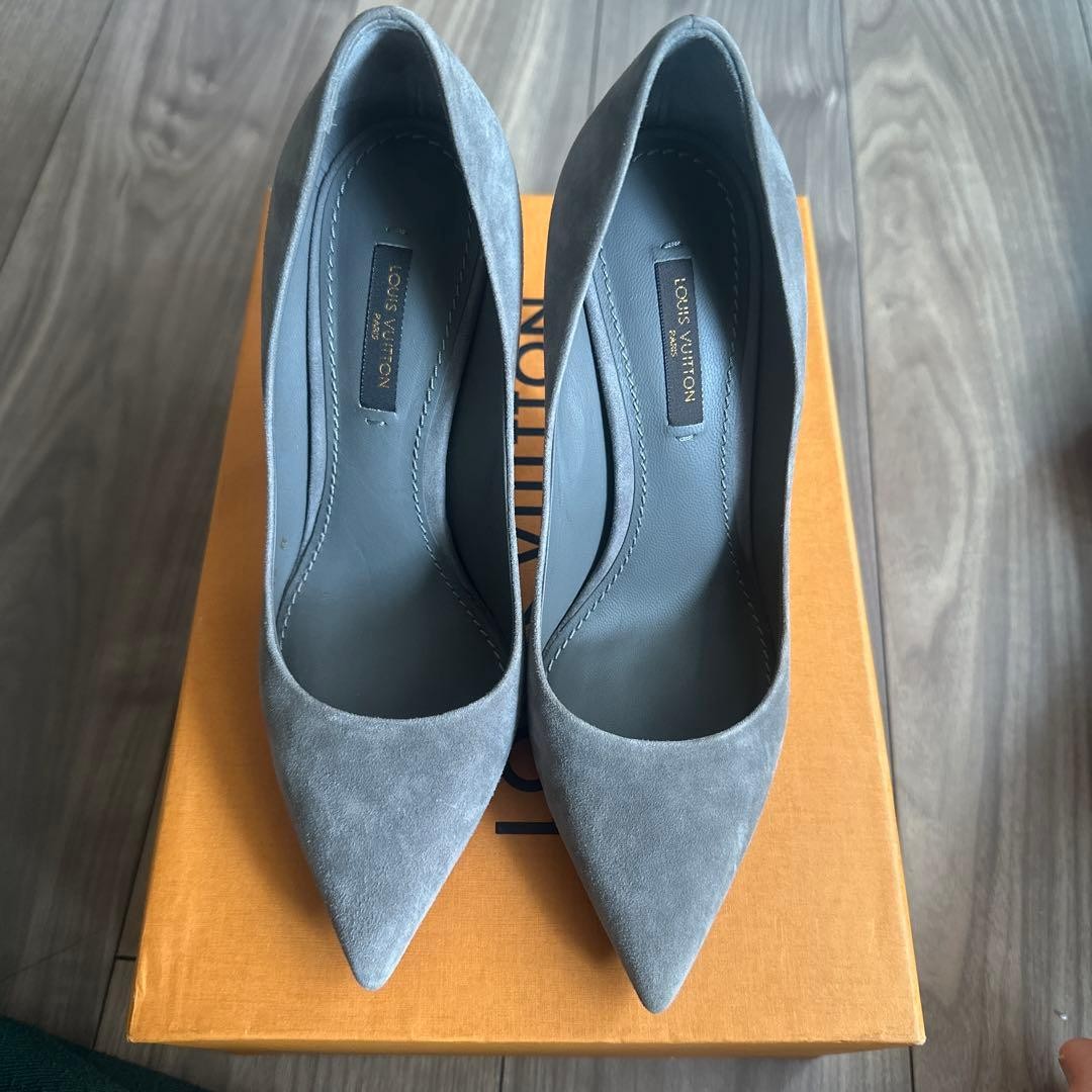 LOUIS VUITTON Pumps Heel Suede Gray EU35.5/US5.5 120396c thumbnail 11