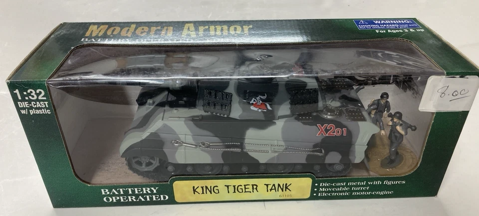 Modern Armor King Tiger & Sherman M4A3 Tanks Battery operated 1:32 Scale - Image 2 of 4