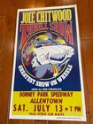 1970's Allentown Pa. Joie Chitwood Dorney Park Speedway Stunt Show Poster Sign