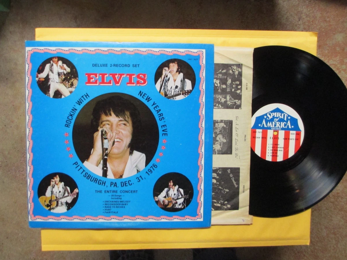 ROCKIN WITH ELVIS PRESLEY NEW YEARS EVE PITTSBURGH,PA 12-31-1976 2-LP'S NM