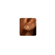 MUMREUES Gold Earrings for Women Trendy 14K Plated Cubic 0.15", A 