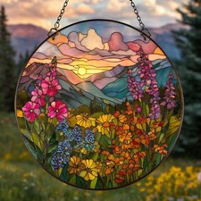 Wildflower Suncatcher, Floral Window Hanging Decor Gift