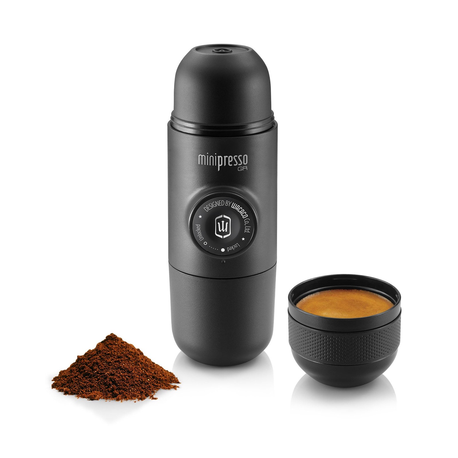 Minipresso GR, Portable Espresso Machine, Compatible Ground Coffee, Hand Coff...