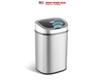 Nine Stars Automatic Trash Can, 21.1 Gallon Stainless Steel, Motion Sensor Hands