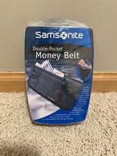 New  Samsonite Double Pocket Money Belt Adjustable Hide Cash Conceal Valuables