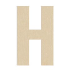 17 Inch Large Wooden Letter H 1/4 inch Thick Big Unfinished Wood Wall Decor
