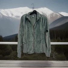 Free Country Womens Plush Butter Pile Jacket Sage Mist Pockets Soft & Cozy Large