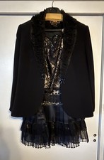 Terani Couture Evening Textured Rhinestone Jacket Skirt Top 3 Piece Set Womens