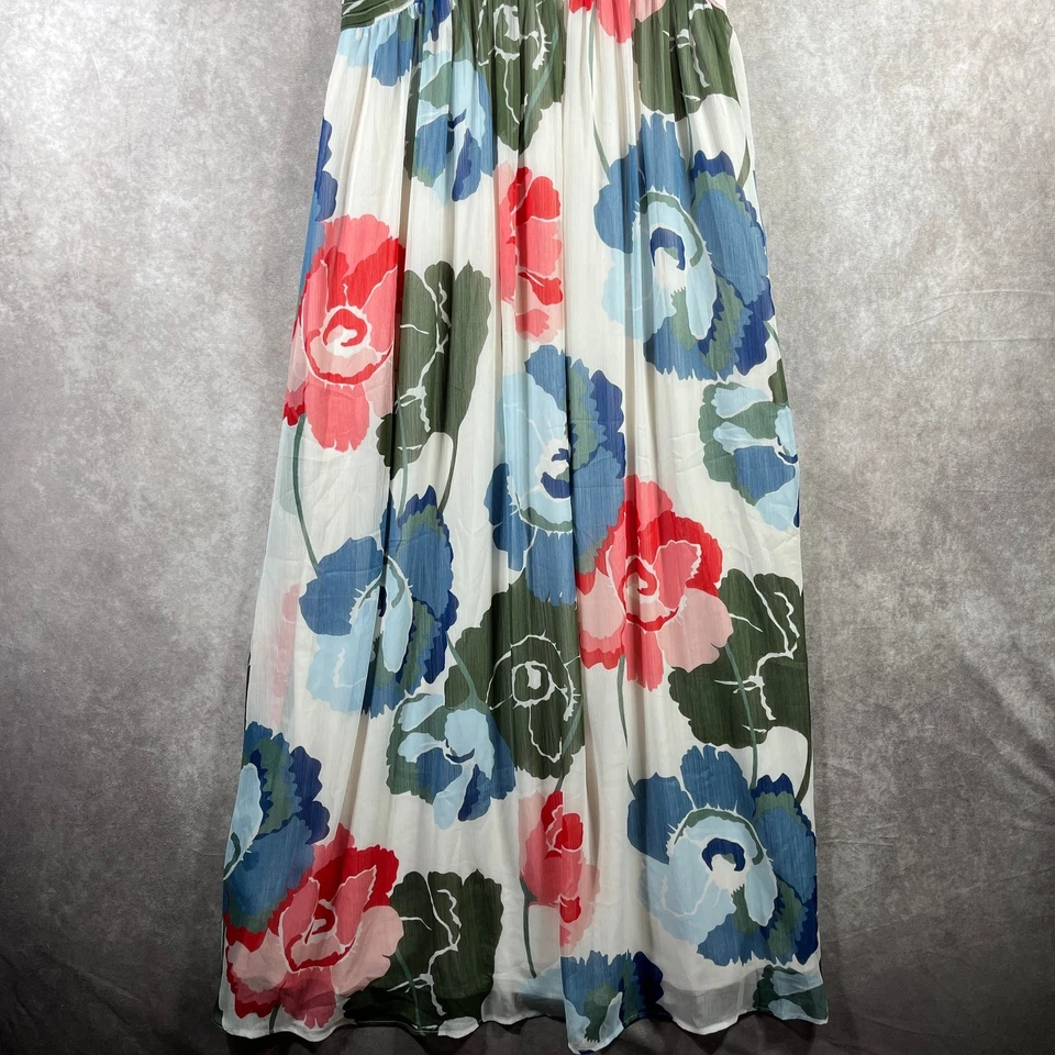 Motherhood Maternity Maxi Dress Womens Large White Floral Faux Wrap Sleeveless - Image 2 of 4
