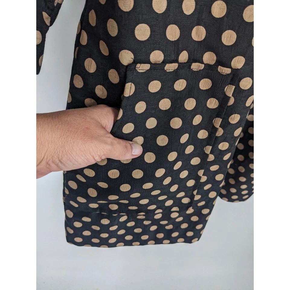 Chaqueta Chicos Mujer XL Negro Tostado Lunares Blazer Retro Oficina Trabajo Abrigo Foto 3 de 4