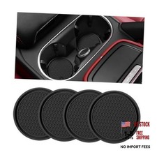 4PCS Car Cup Coaster&mdash;Anti-Slip Waterproof Auto Insert Pads&mdash;Black