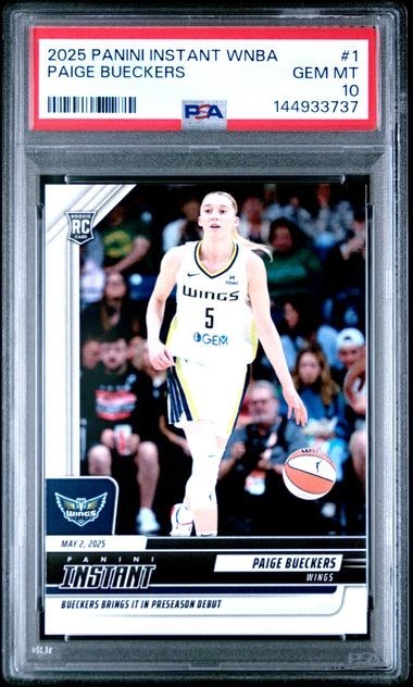 Paige Bueckers 2025 Panini Instant WNBA RC PSA 10 Lot - Debut #1 & Draft #DN1 view 4