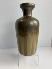 Unbranded Ceramic Stoneware Vase Vessel Art Pottery Earthtones 10.5” X 4”