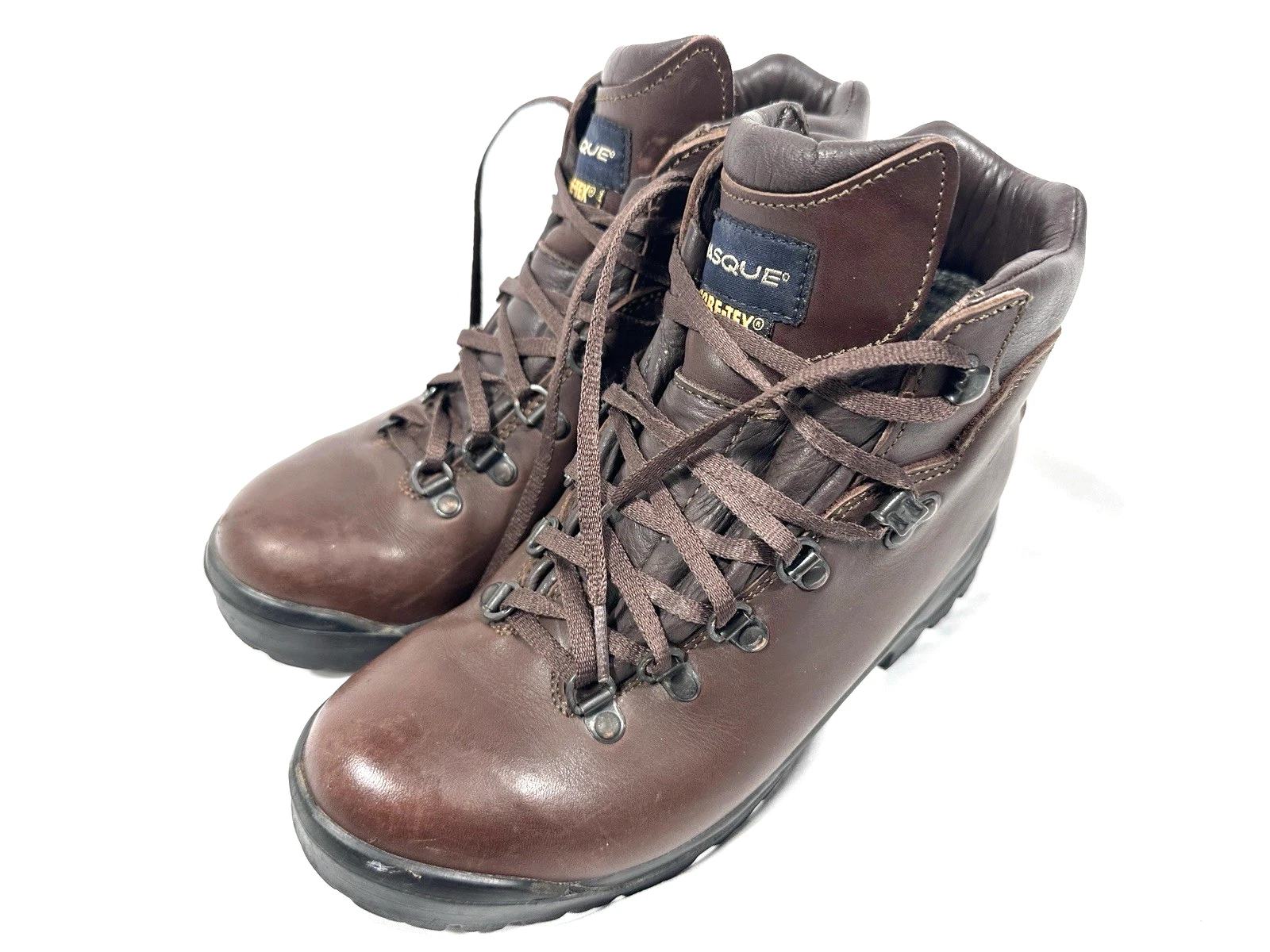 Vintage Vasque Sundowner Gore-Tex Hiking Boots Made in Italy Brown Leather Men 8