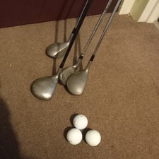 Golf clubs. x1 putting club. 3 driver clubs(x2 no.1 and 1 no2)