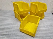 PARTS BINS STORAGE CONTAINERS for BOLTS HARDWARE LOT 5 YELLOW Stackable