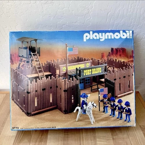 Vintage 1987 Geobra Civil War Headquarters Fort Bravo #3773 Playset - READ!!!