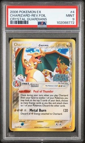 2006 POKEMON EX CRYSTAL GUARDIANS #4 CHARIZARD-REVERSE FOIL PSA 9