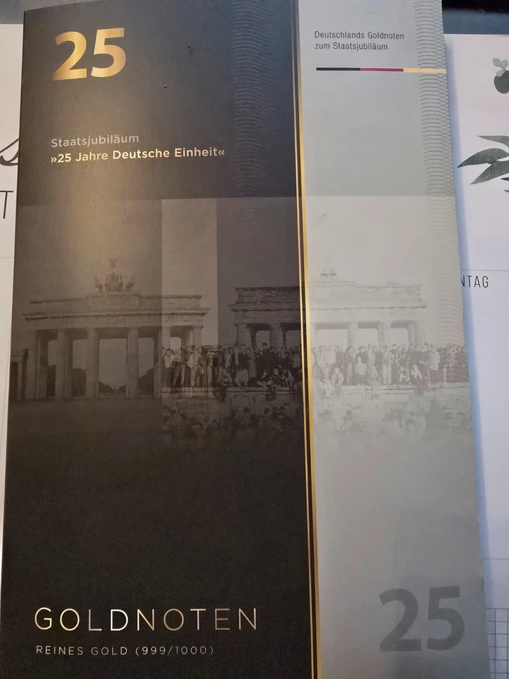 DIE GOLDNOTEN 6x je 0,5g reinstes Gold, 25 Jahre Deutsche Einheit - Bild 3 von 3