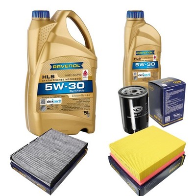 SCT Inspektionspaket 6L RAVENOL HLS 5W-30 für VW Passat Variant 2.0 1.6