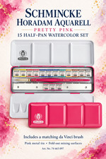 Schmincke HORADAM AQUARELL Pretty Pink 15 Half-Pan Watercolor Set 74663
