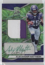 2019 Spectra Rookie Neon Green Prizm 15/50 Alexander Mattison Patch Auto 6fs