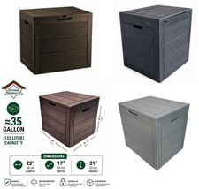 Outdoor Garden Storage Chest Cushion Box Waterproof 132L Waterproof Chest Shed