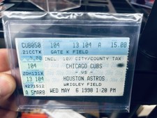 Chicago Cubs Ticket Stub 5/6/98 Kerry Wood 20 Strikeout Game May 6 1998 v Astros