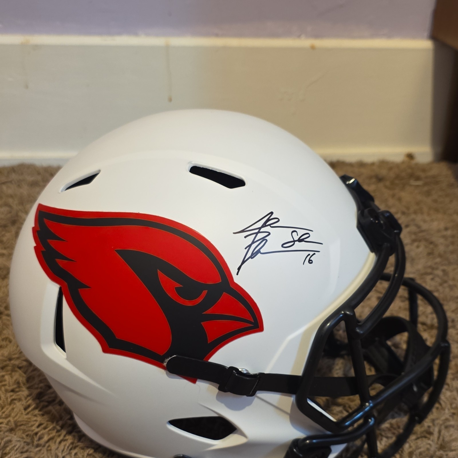 Jake Plummer SNAKE Inscribed Arizona Cards LUNAR Full Size SpeedRep Helmet