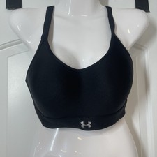 Under Armour UA Womens M Sports Bra Crossback Continuum Mid Black Padded 1372559