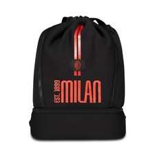 Milan Zaino Palestra Ragazzi e Bambini, Rosso Nero, Con Fondo Rigido